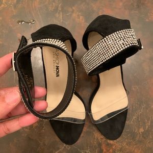 Black Heels w/silver diamonds